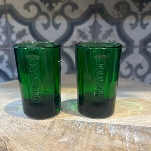 SET OF TWO- JAGERMEISTER SHOT GLASSES-GREEN